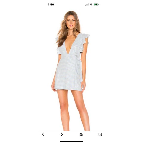 MAJORELLE TEDDY DRESS BABY BLUE CHECK medium - Picture 8 of 8